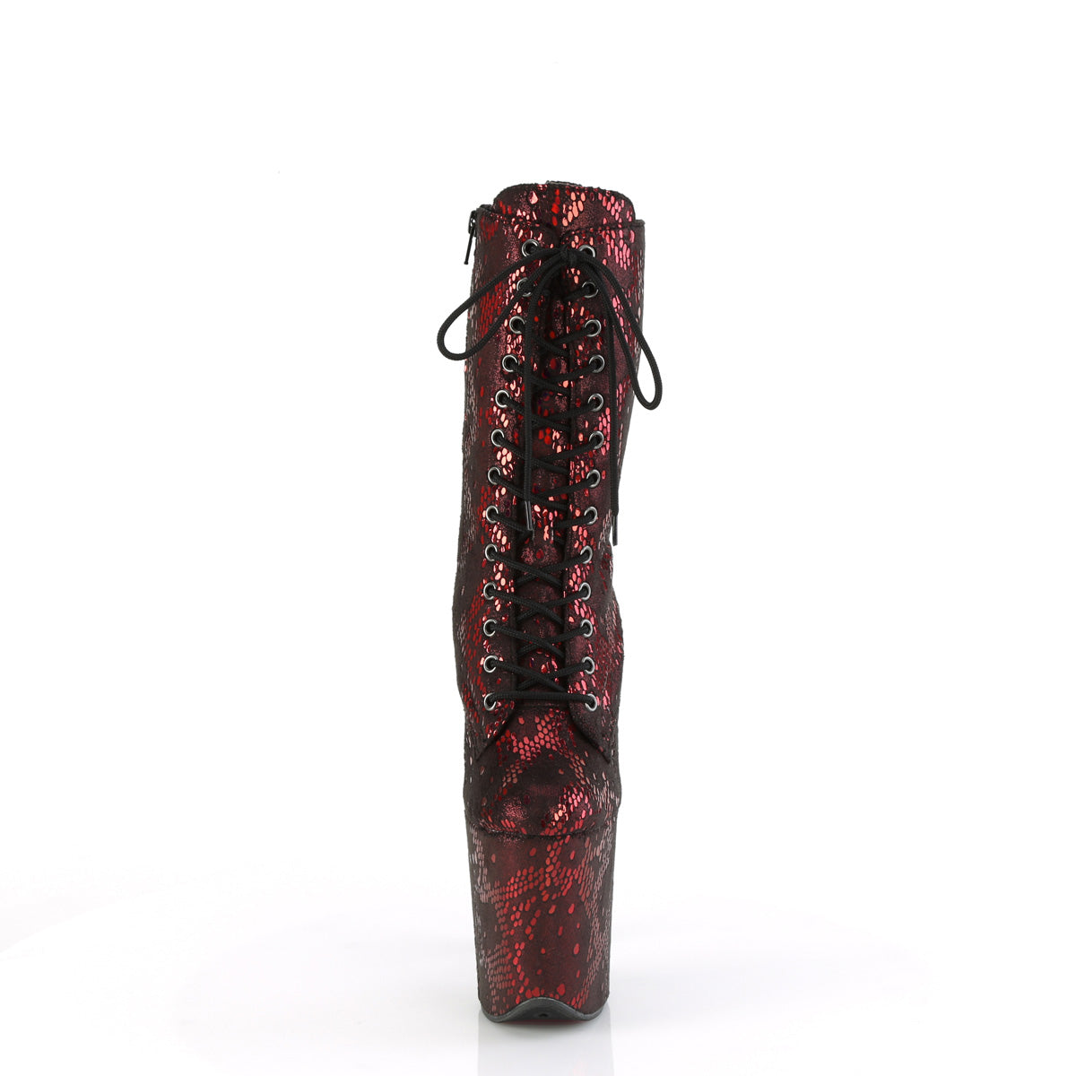 Pleaser   FLAMINGO-1040SPF Red Metallic Schlangendruckstoff/m