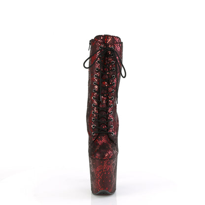 Pleaser   FLAMINGO-1040SPF Red Metallic Schlangendruckstoff/m