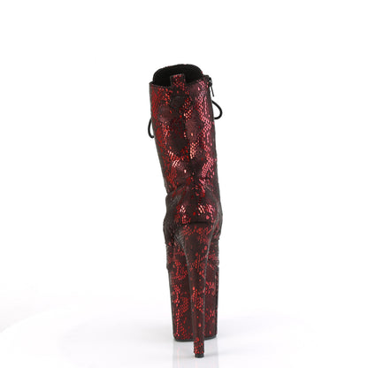 Pleaser   FLAMINGO-1040SPF Red Metallic Schlangendruckstoff/m