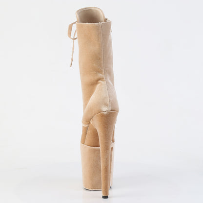Pleaser Women's Platform Shoes FLAMINGO-1045VEL Cream Velvet/M
