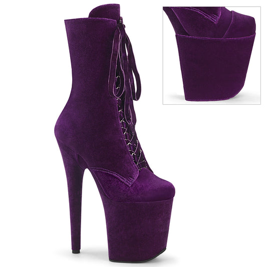 Pleaser  Ankle Boots FLAMINGO-1045VEL Purple Velvet/Purple Velvet