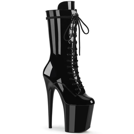 Pleaser Damen Knöchelstiefel FLAMINGO-1050 BLK Pat / BLK