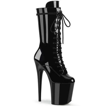 Pleaser Womens Ankle Boots FLAMINGO-1050 Blk Pat/Blk