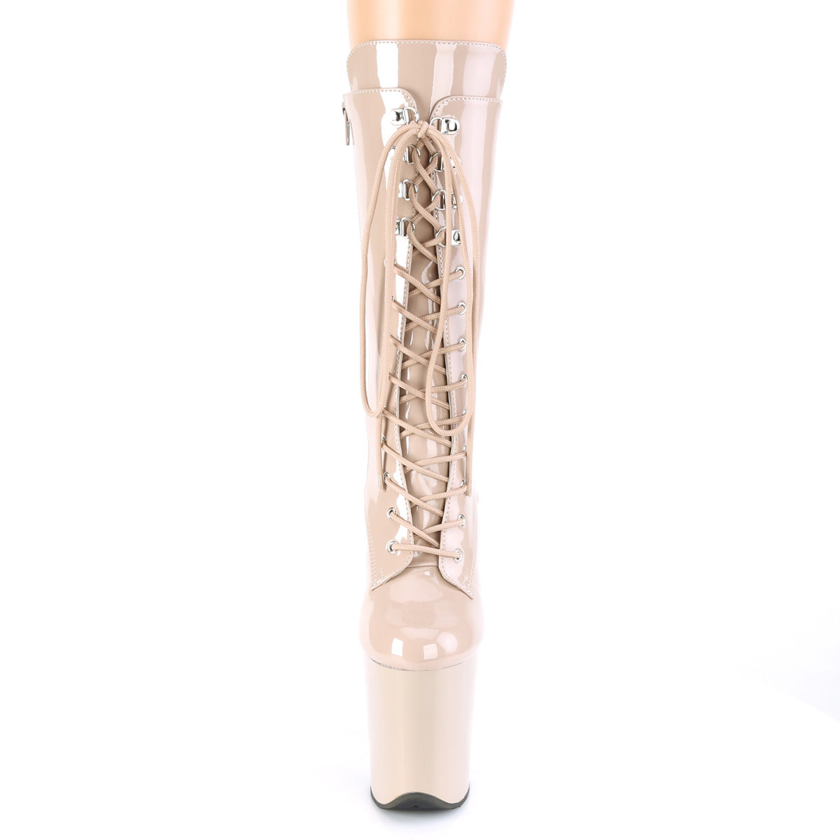 Pleaser Damen Knöchelstiefel FLAMINGO-1050 Nude Pat / Nackt