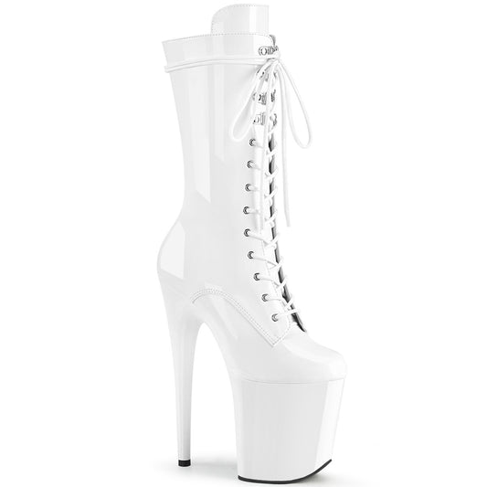 Pleaser Damen Knöchelstiefel FLAMINGO-1050 WHT PAT / WHT