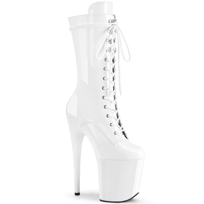 Pleaser Womens Ankle Boots FLAMINGO-1050 Wht Pat/Wht
