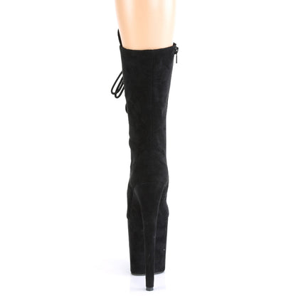 Pleaser Damen Knöchelstiefel FLAMINGO-1050FS BLK Faux Wildleder / BLK Faux Wildleder