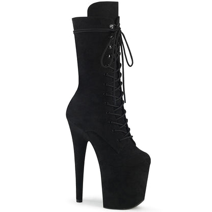 Pleaser Damen Knöchelstiefel FLAMINGO-1050FS BLK Faux Wildleder / BLK Faux Wildleder
