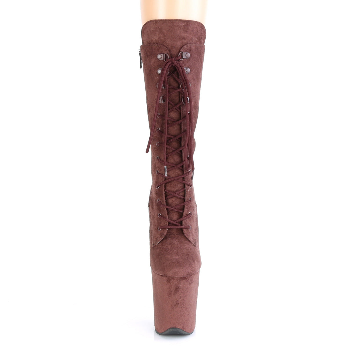 Pleaser Damen Knöchelstiefel FLAMINGO-1050FS Braun Faux Wildleder / Braun Faux Wildleder