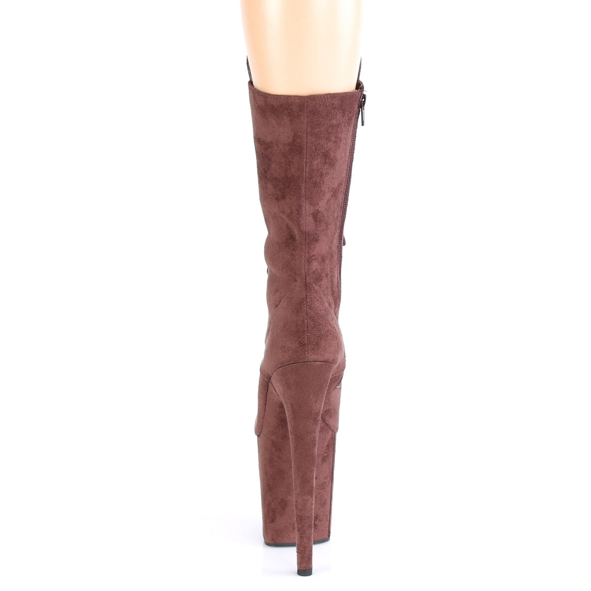 Pleaser Damen Knöchelstiefel FLAMINGO-1050FS Braun Faux Wildleder / Braun Faux Wildleder