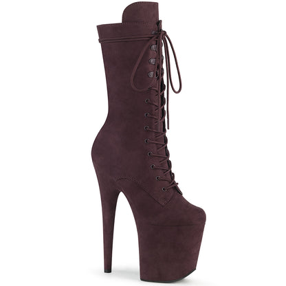 Pleaser Damen Knöchelstiefel FLAMINGO-1050FS Braun Faux Wildleder / Braun Faux Wildleder