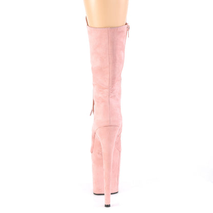 Pleaser Damen Knöchelstiefel FLAMINGO-1050fs B. Rosa Faux Wildleder / b. Rosa Faux Wildleder.