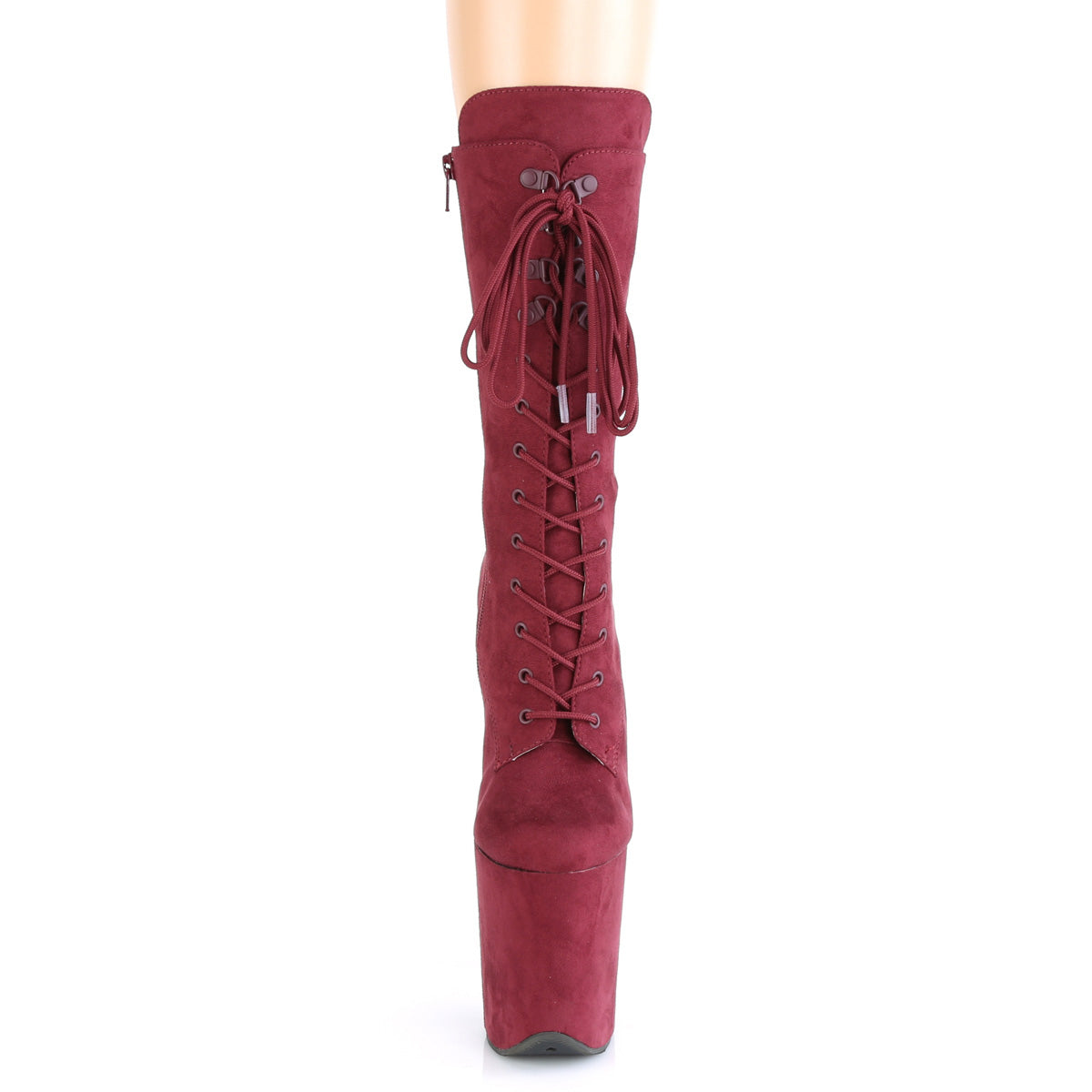 Pleaser Damen Knöchelstiefel FLAMINGO-1050FS Burgund Faux Wildleder / Burgund Faux Wildleder