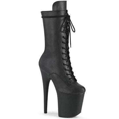 Pleaser Damen Knöchelstiefel FLAMINGO-1050wr BLK Faux Leder / BLK Kunstleder