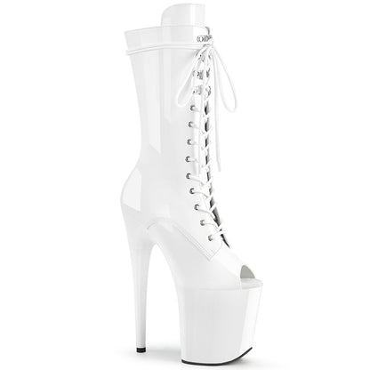 Pleaser Womens Ankle Boots FLAMINGO-1051 Wht Pat/Wht