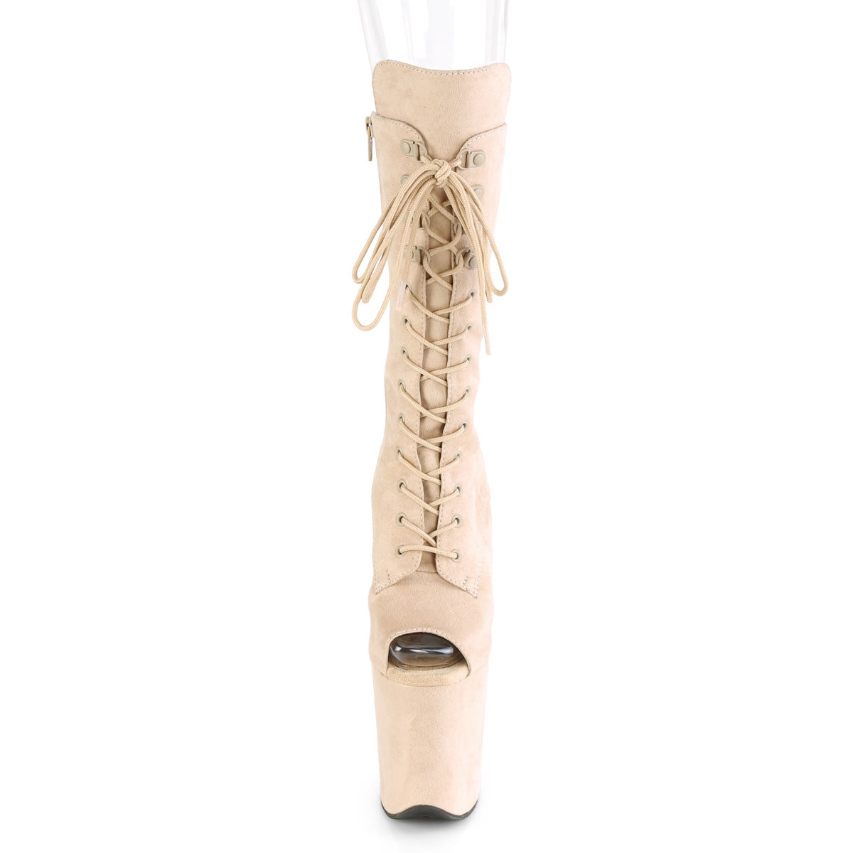 Pleaser Damen Knöchelstiefel FLAMINGO-1051FS Beige Faux Wildleder / Beige Faux Wildleder