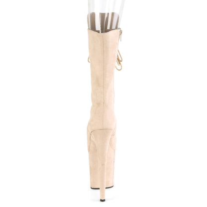 Pleaser Damen Knöchelstiefel FLAMINGO-1051FS Beige Faux Wildleder / Beige Faux Wildleder