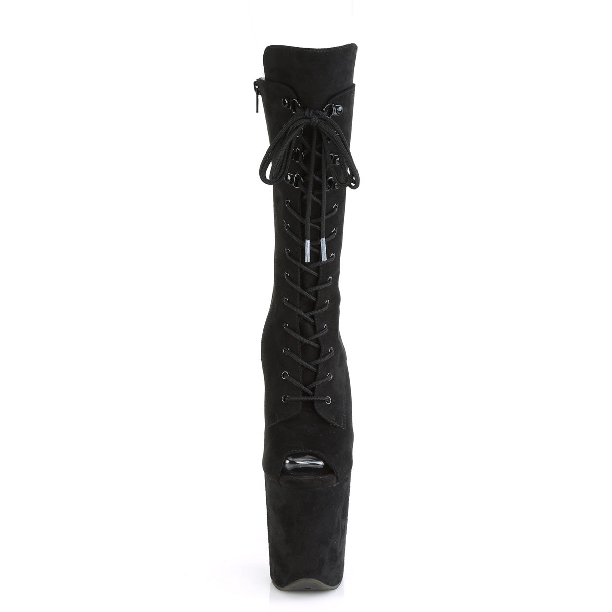 Pleaser Damen Knöchelstiefel FLAMINGO-1051fs BLK Faux Wildleder / BLK Faux Wildleder