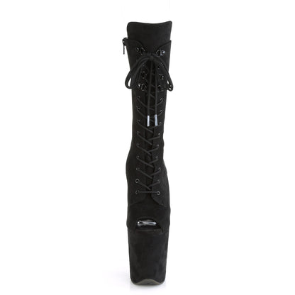Pleaser Damen Knöchelstiefel FLAMINGO-1051fs BLK Faux Wildleder / BLK Faux Wildleder