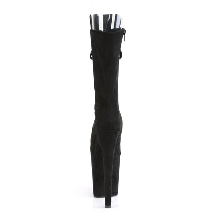 Pleaser Damen Knöchelstiefel FLAMINGO-1051fs BLK Faux Wildleder / BLK Faux Wildleder