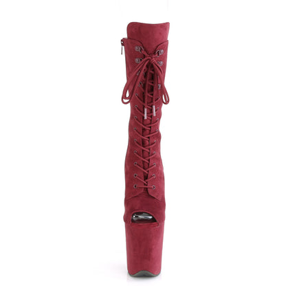 Pleaser Damen Knöchelstiefel FLAMINGO-1051fs Burgund Faux Wildleder / Burgund Faux Wildleder