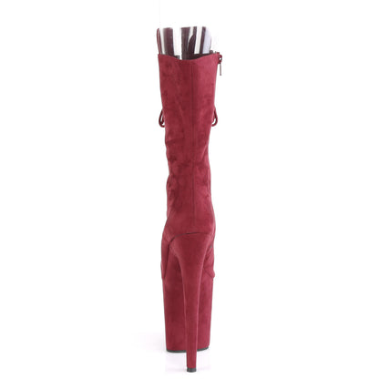 Pleaser Damen Knöchelstiefel FLAMINGO-1051fs Burgund Faux Wildleder / Burgund Faux Wildleder