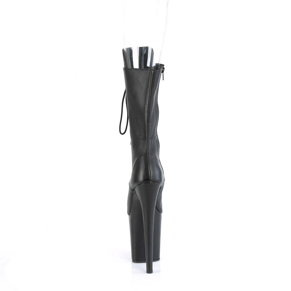 Pleaser Damen Knöchelstiefel FLAMINGO-1051lwr BLK-Leder / schwarzes Leder