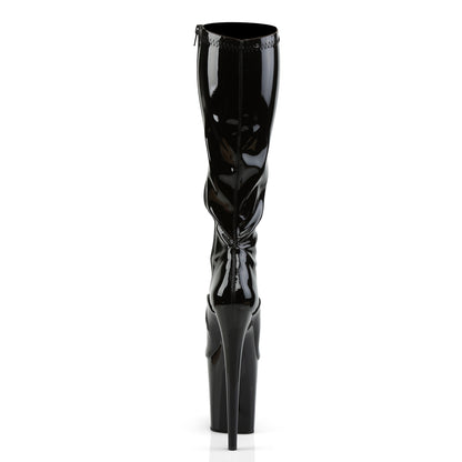 Pleaser Womens Boots. FLAMINGO-2000 BLK STR Pat / BLK