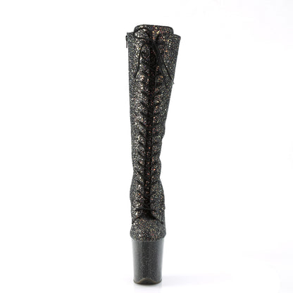 Pleaser Womens Boots. FLAMINGO-2020mg BLK Multi Glitter / BLK