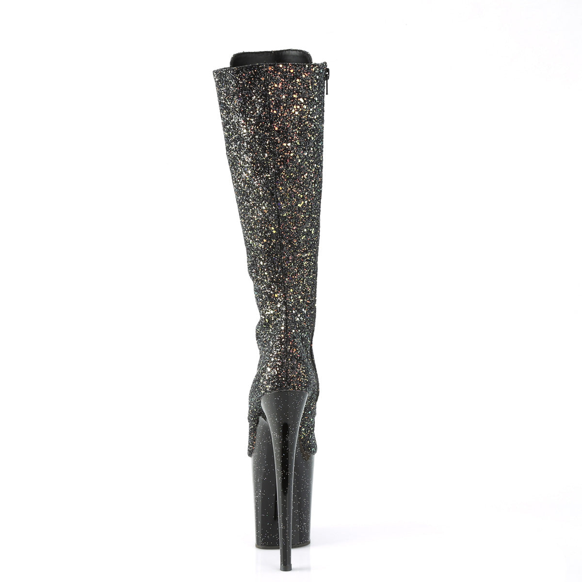 Pleaser Womens Boots. FLAMINGO-2020mg BLK Multi Glitter / BLK