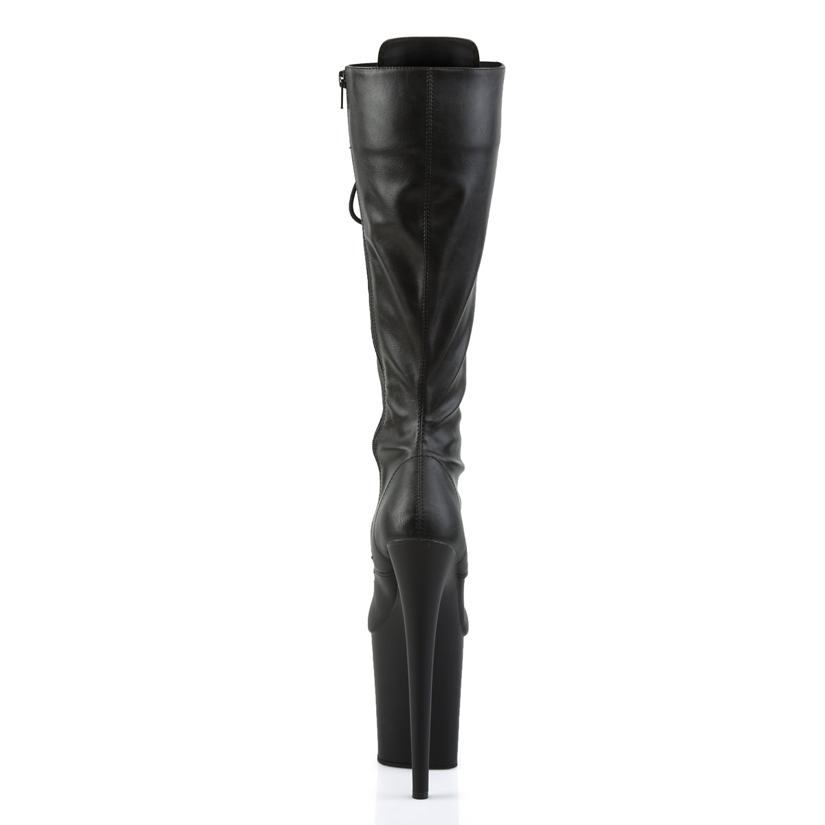 Pleaser Womens Boots FLAMINGO-2023 Blk Str Faux Leather/Blk Matte
