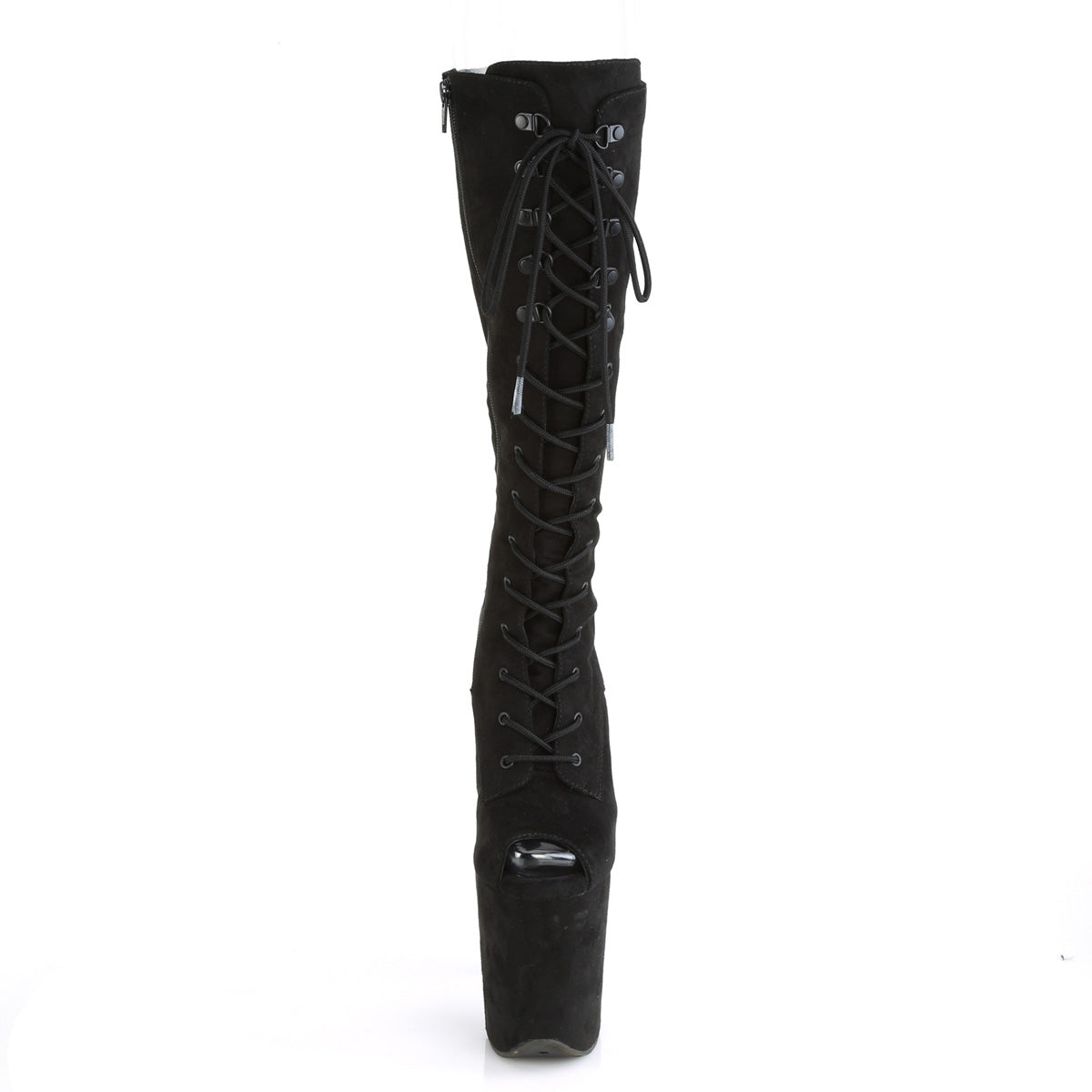 Pleaser Womens Boots. FLAMINGO-2051fs BLK Faux Wildleder / BLK Faux Wildleder
