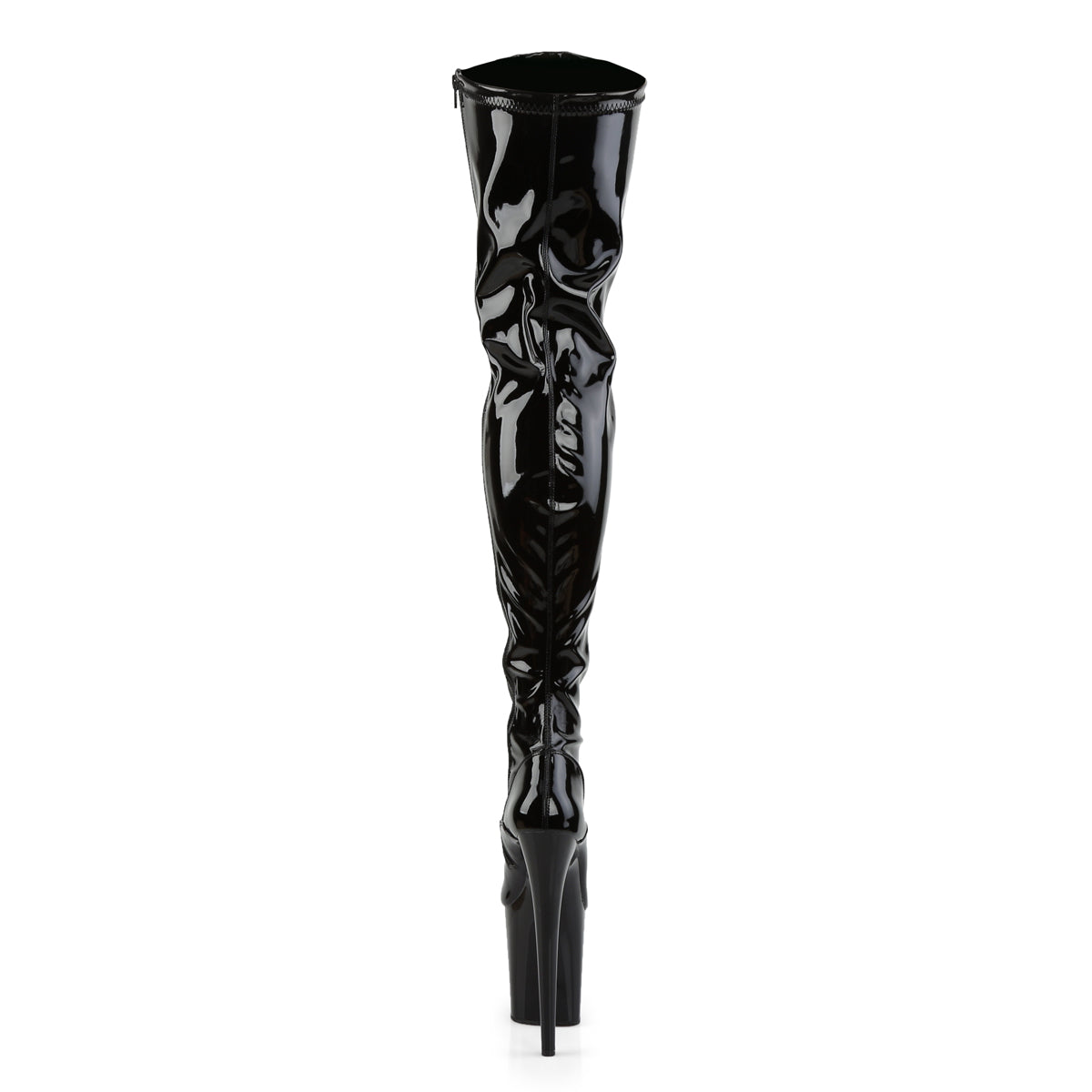 Pleaser Womens Boots. FLAMINGO-3000 BLK STR Pat / BLK