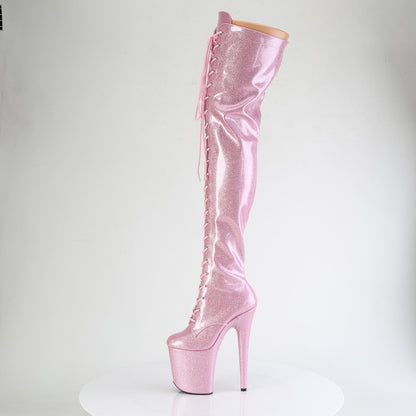 Pleaser Women's Platform Shoes FLAMINGO-3020GP B. Pink Glitter Pat/M
