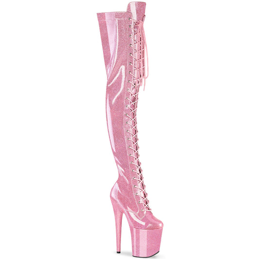 Pleaser Women's Platform Shoes FLAMINGO-3020GP B. Pink Glitter Pat/M