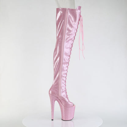 Pleaser Women's Platform Shoes FLAMINGO-3021GP B. Pink Glitter Pat/M
