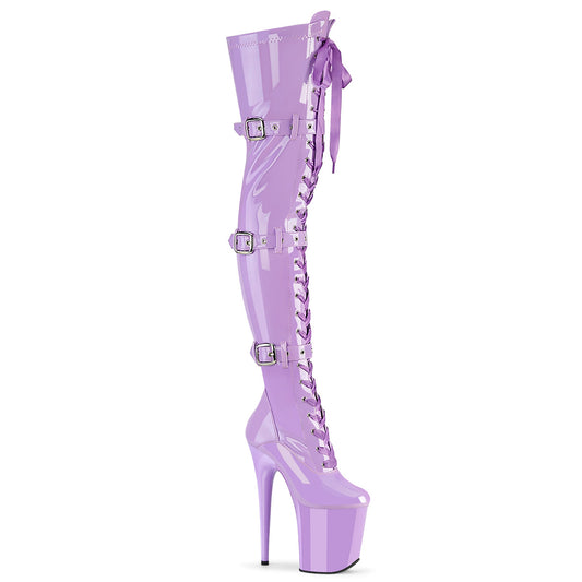 Pleaser Women's Platform Shoes FLAMINGO-3028 Lavender Str. Pat/Lavender