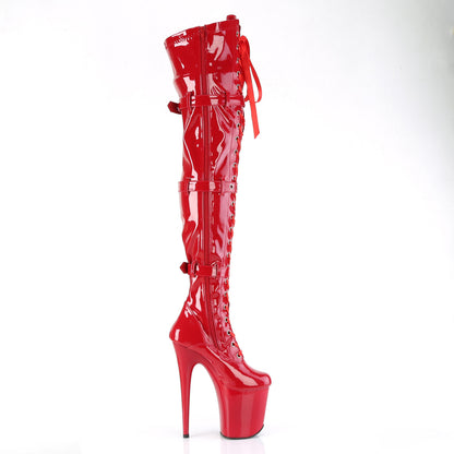 Pleaser Women's Platform Shoes FLAMINGO-3028 Red Str. Pat/Red