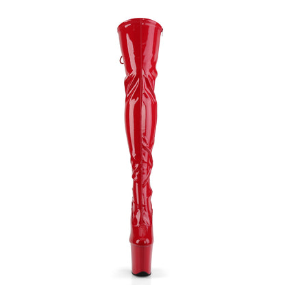 Pleaser Womens Boots. FLAMINGO-3063 Red Str Pat / rot