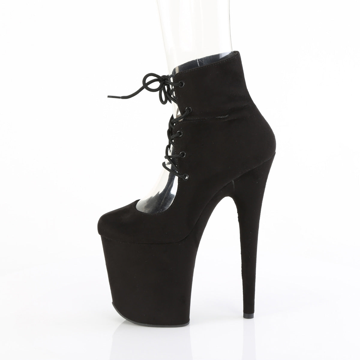 Pleaser Women's Platform Shoes FLAMINGO-800-22 Blk Faux Suede/Blk Faux Suede