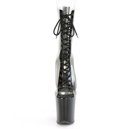 Pleaser Damen Knöchelstiefel FLAMINGO-800-34 CLR-BLK Pat / BLK