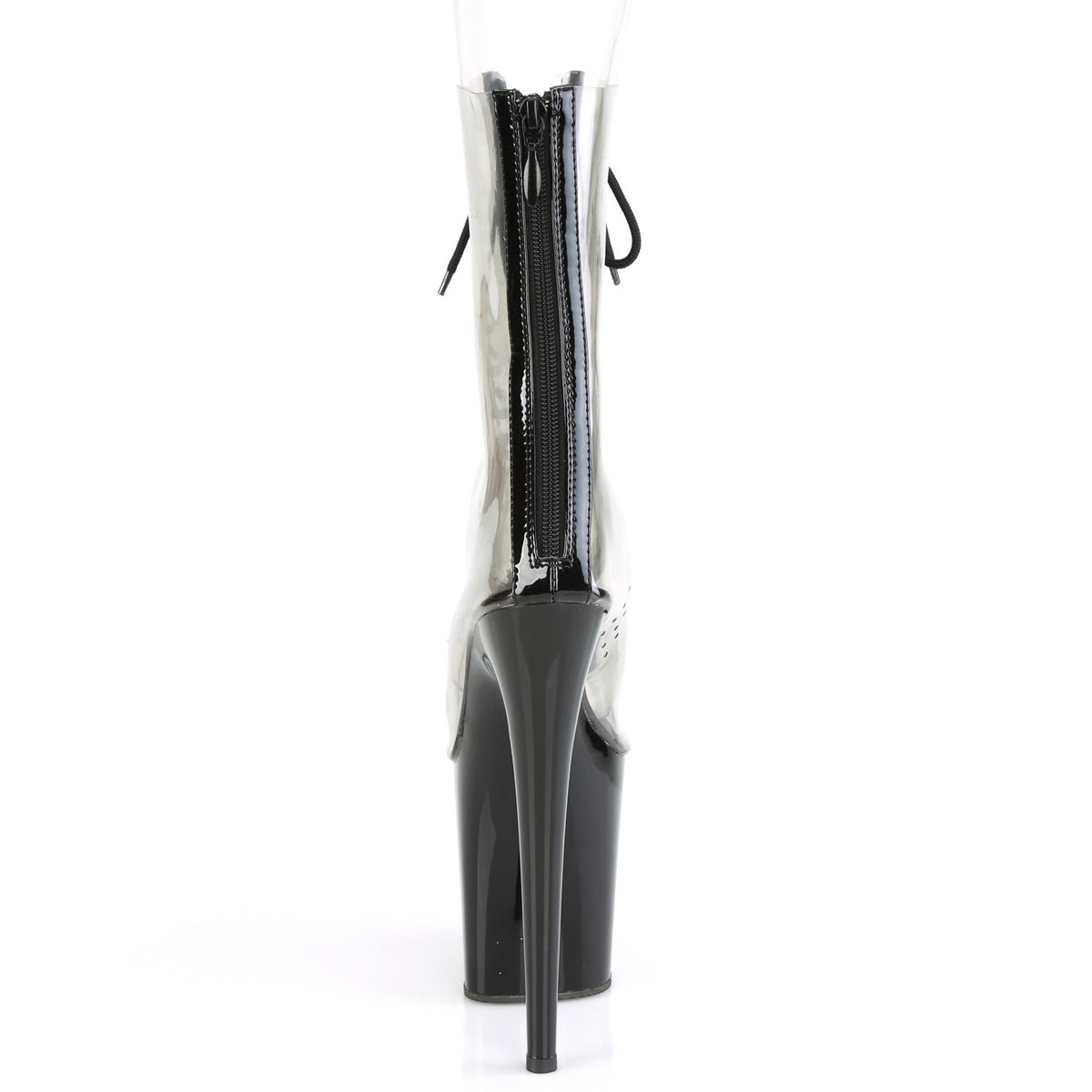 Pleaser Damen Knöchelstiefel FLAMINGO-800-34 CLR-BLK Pat / BLK