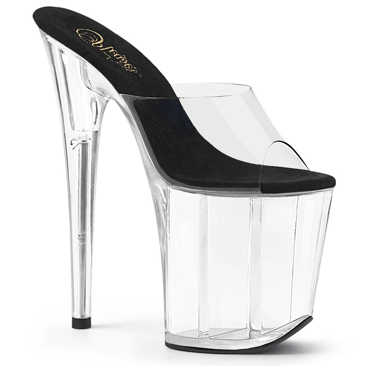 Pleaser Womens Sandals FLAMINGO-801 Clr-Blk/Clr