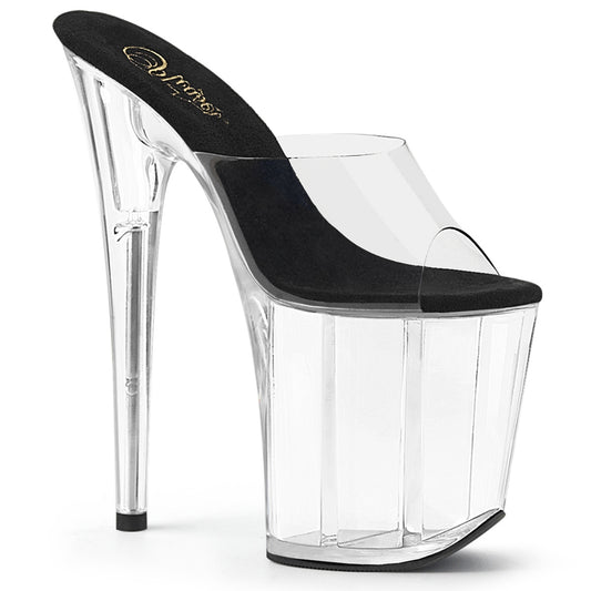 Pleaser Womens Sandals FLAMINGO-801 Clr-Blk/Clr