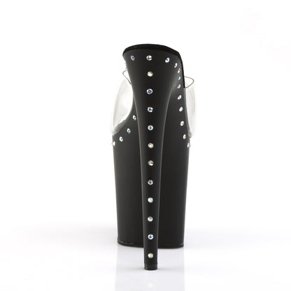 Pleaser Womens Sandals FLAMINGO-801ABLS Clr/Blk Matte