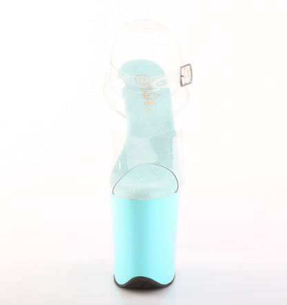 Pleaser Women's Platform Shoes FLAMINGO-808 Clr/Aqua