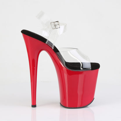 Pleaser Women's Platform Shoes FLAMINGO-808 Clr-Blk/Red