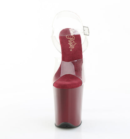 Pleaser Women's Platform Shoes FLAMINGO-808 Clr/Burgundy
