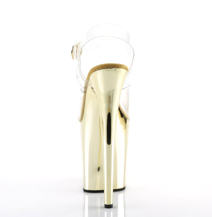 Pleaser Women's Platform Shoes FLAMINGO-808 Clr/Gold Chrome
