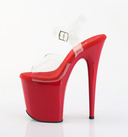 Pleaser Women's Platform Shoes FLAMINGO-808 Clr/Red